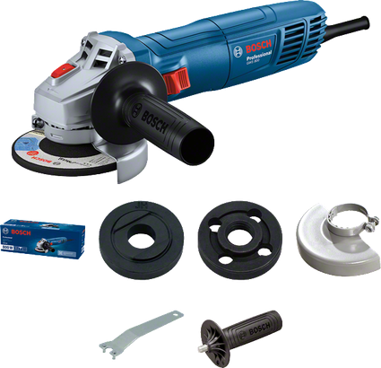 BoschGWS 800 角磨机及其配件。